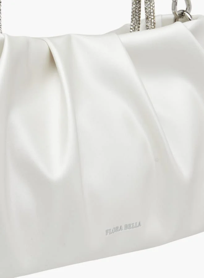 Flora Bella By Shoexpress Women's Logo Detail Tote Bag with Embellished Top Handles
