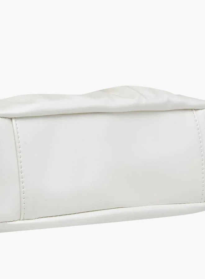 Flora Bella By Shoexpress Women's Logo Detail Tote Bag with Embellished Top Handles