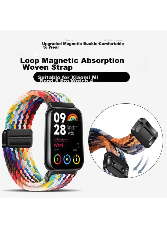 CHENSONG متوافق مع حزام Xiaomi Band 9 Pro/8 Pro، حزام Redmi Watch 4، مشبك مغناطيسي مضفر، استبدال Redmi Watch 5 Esim، أسود وبني - Image 2