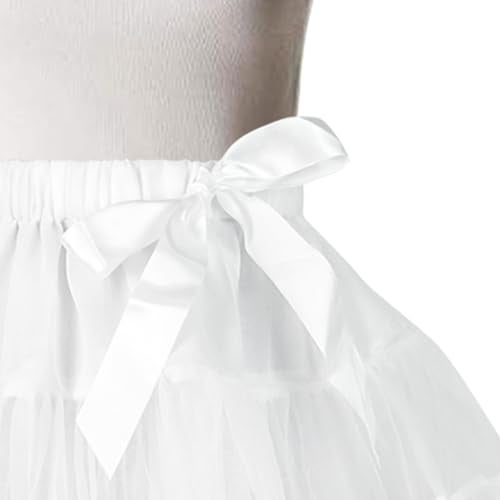 Luwint Girls Tutu Skirt, Puffy Mesh Vintage Short Skirt Petticoat for Kids 4-6 6-8 Years (White) - Image 3