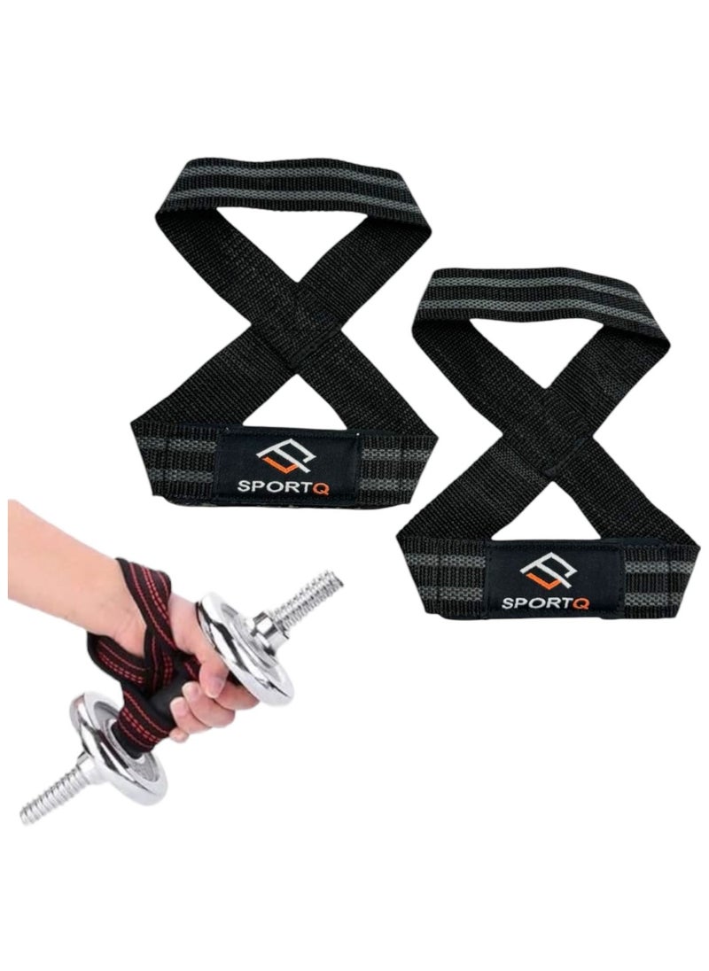 SportQ - ®️Weight Lifting Handles with Wrist Straps, Strong and Durable 8-Shape Lifting Straps for Men and Women Suitable for Weightlifting and Strength Training by Sport Q, 2 Pack, Pull Up Bars - Image 1