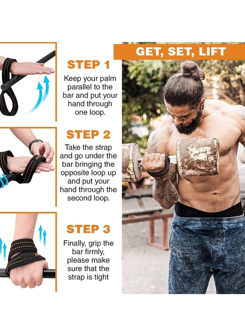 SportQ - ®️Weight Lifting Handles with Wrist Straps, Strong and Durable 8-Shape Lifting Straps for Men and Women Suitable for Weightlifting and Strength Training by Sport Q, 2 Pack, Pull Up Bars - Image 1