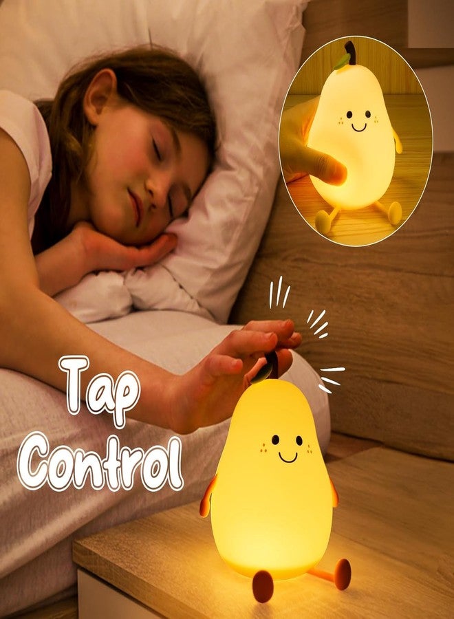 KMJSA Rechargeable Silicone Pear Night Lamp – Touch-Control Color-Changing LED Light (7color) for Kids' Bedroom Decor and Ideal Baby Gift (Multicolor) - Image 4