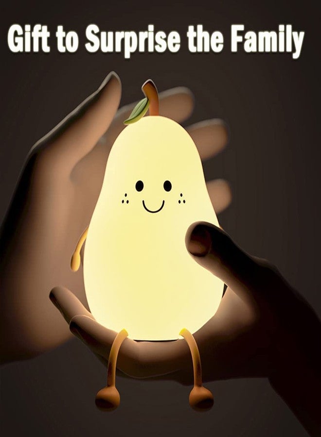 KMJSA Rechargeable Silicone Pear Night Lamp – Touch-Control Color-Changing LED Light (7color) for Kids' Bedroom Decor and Ideal Baby Gift (Multicolor) - Image 5