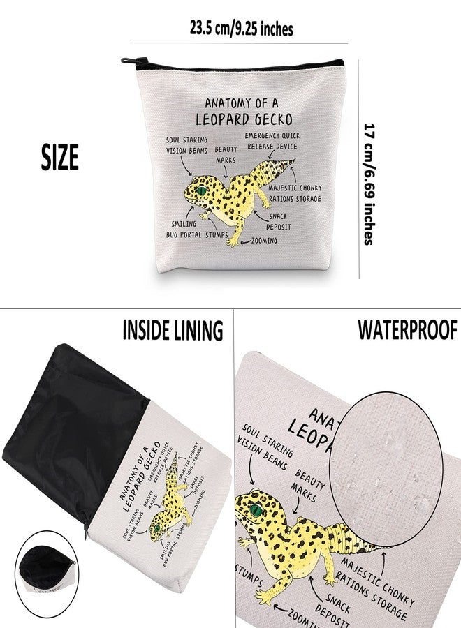 G2TUP Leopard Gecko Lover Gift Anatomy Of A Leopard Gecko Makeup Bag (White) - Image 3