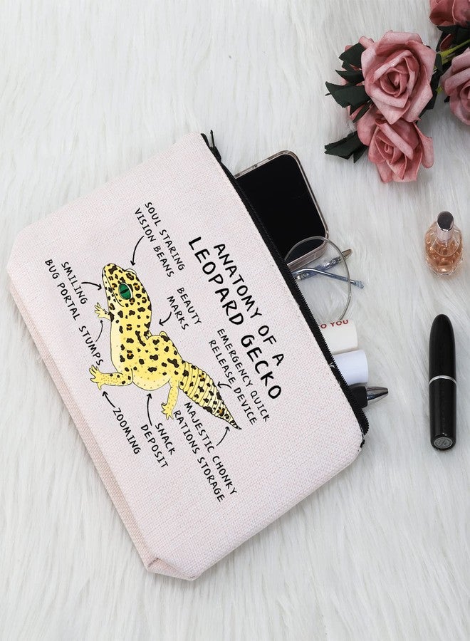 G2TUP Leopard Gecko Lover Gift Anatomy Of A Leopard Gecko Makeup Bag (White) - Image 4