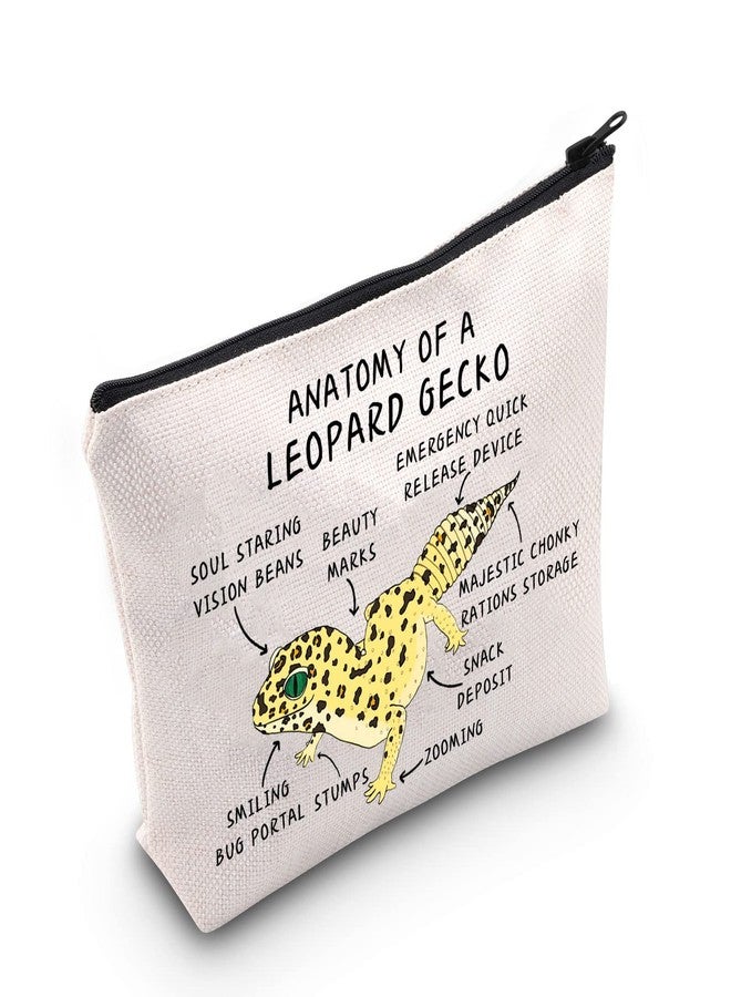 G2TUP Leopard Gecko Lover Gift Anatomy Of A Leopard Gecko Makeup Bag (White) - Image 1
