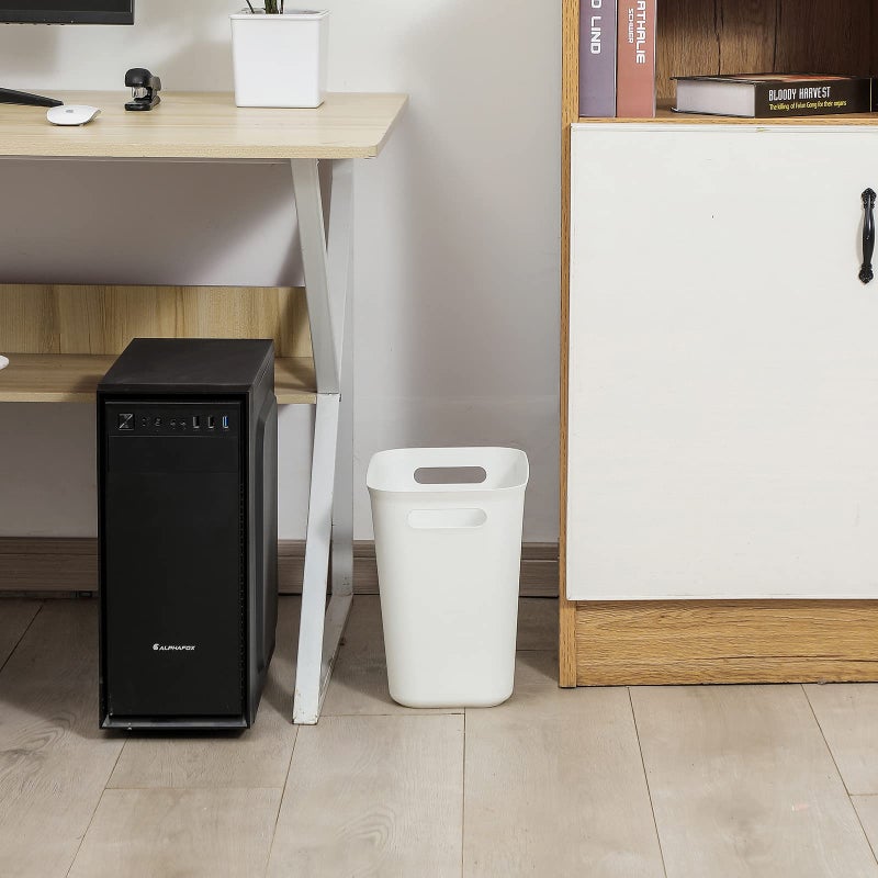 UUJOLY Plastic Small Trash Can Wastebasket, Garbage Container Basket for Bathrooms, Laundry Room, Kitchens, Offices, Kids Rooms, Dorms, 3.5 Gallon, White - Image 5