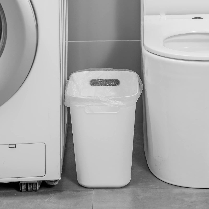 UUJOLY Plastic Small Trash Can Wastebasket, Garbage Container Basket for Bathrooms, Laundry Room, Kitchens, Offices, Kids Rooms, Dorms, 3.5 Gallon, White - Image 3
