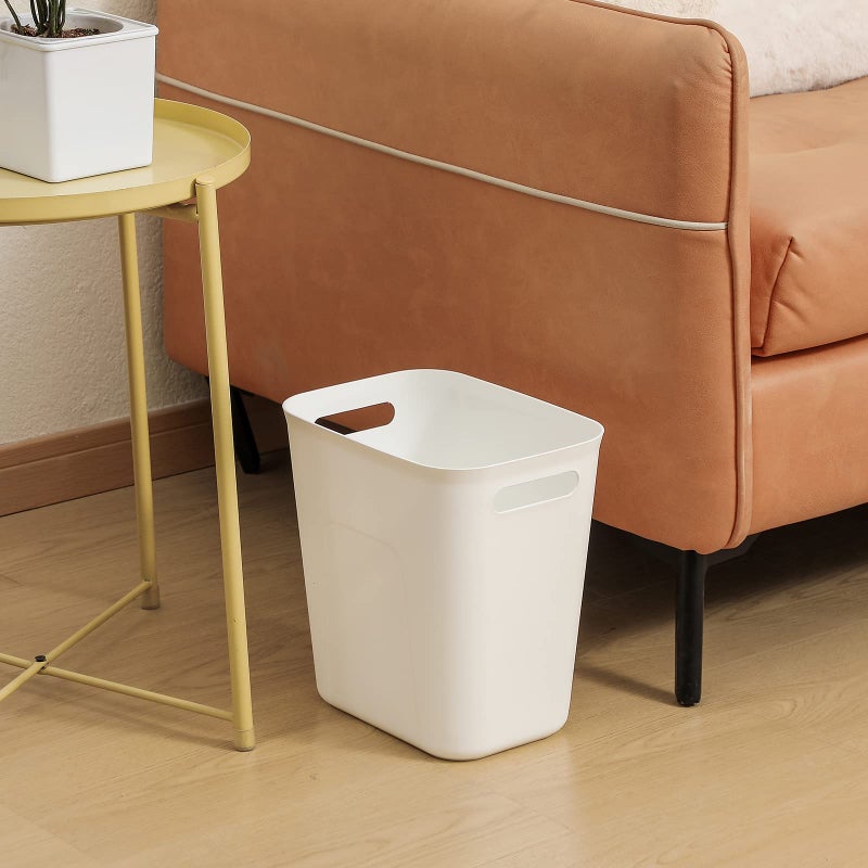 UUJOLY Plastic Small Trash Can Wastebasket, Garbage Container Basket for Bathrooms, Laundry Room, Kitchens, Offices, Kids Rooms, Dorms, 3.5 Gallon, White - Image 4