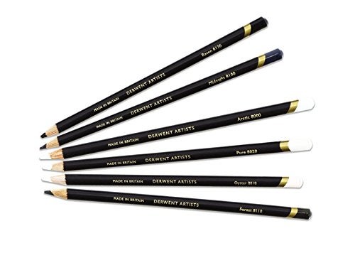 DERWENT Artist's Pencils 6 Black & White Tin with Pencil Sharpener - Image 5