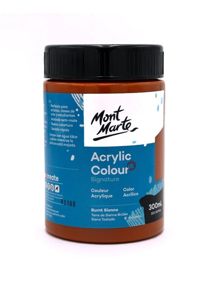 Mont Marte Signature Acrylic Colour 300ml Content Burnt Sienna