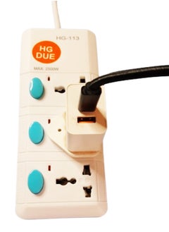 HG Extension Bar with 3 sockets 3m Wire, 2500W 3 Universal Outlets with 3 Individual Switch and 3 Power Indicator 3 Way Extension Cord Board, Electric Extension Power Strip 250V/ 50/60Hz Long Length  - Image 4