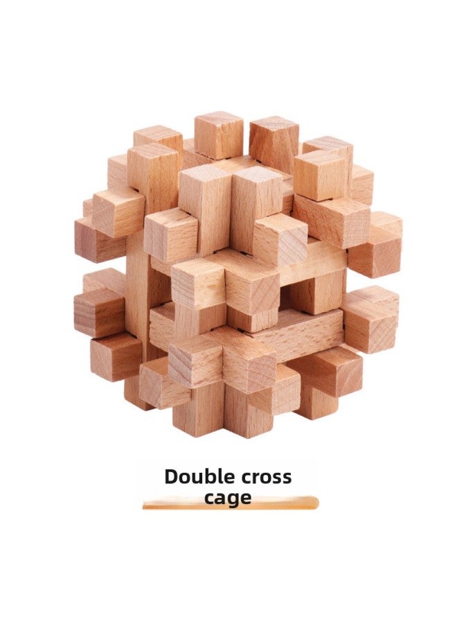 Classical Children's Educational Wooden Toy Blind Box Kongming Lock Luban Lock Adult Decompression Parent-Child Interactive Unlock Game