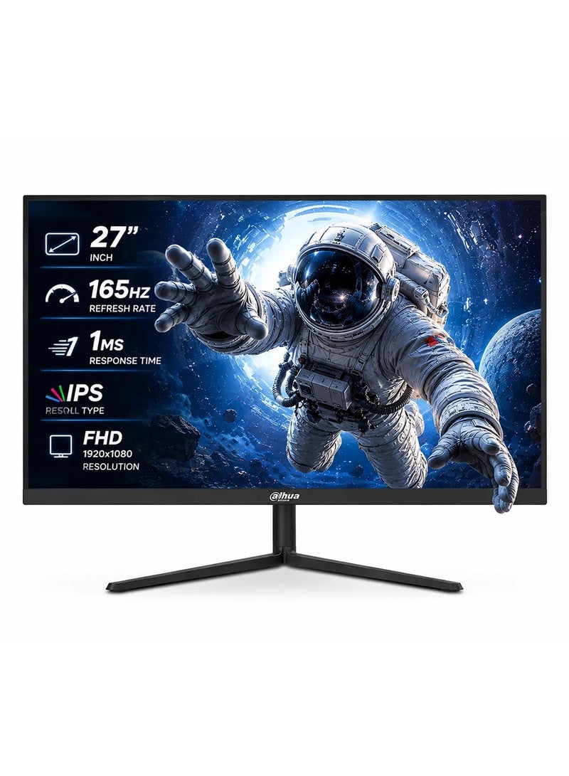 Dahua Gaming Monitor 27" Inch (1080x1920) With Refresh Rate 165Hz, Full HD, IPS, LED & Response Time Upto 1ms - DHI-LM27-E231 Black - Image 1