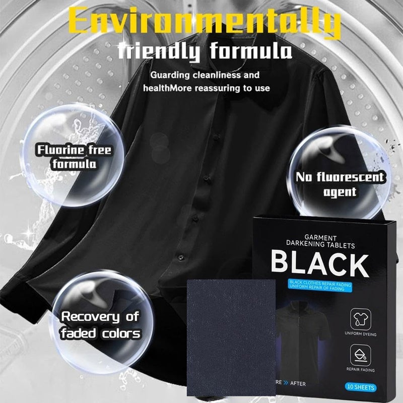 أوراق تغميق الغسيل الأسود 3 قطع منشط لون القماش للملابس السوداء - Image 3