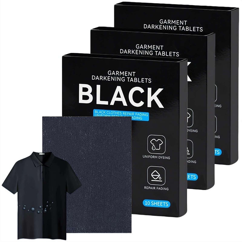 أوراق تغميق الغسيل الأسود 3 قطع منشط لون القماش للملابس السوداء - Image 2