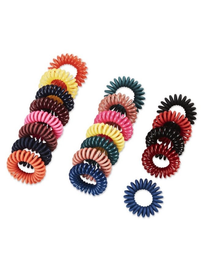 Scunci Festive Spiral Hair Tie Elastic Fashion Gift Box Contains 20 Nostress Nodamage Ponytail Bands In Pink Coral Green Sage Navy Berry Black Blue Gold Red In Acrylic Presentation Box - Image 2