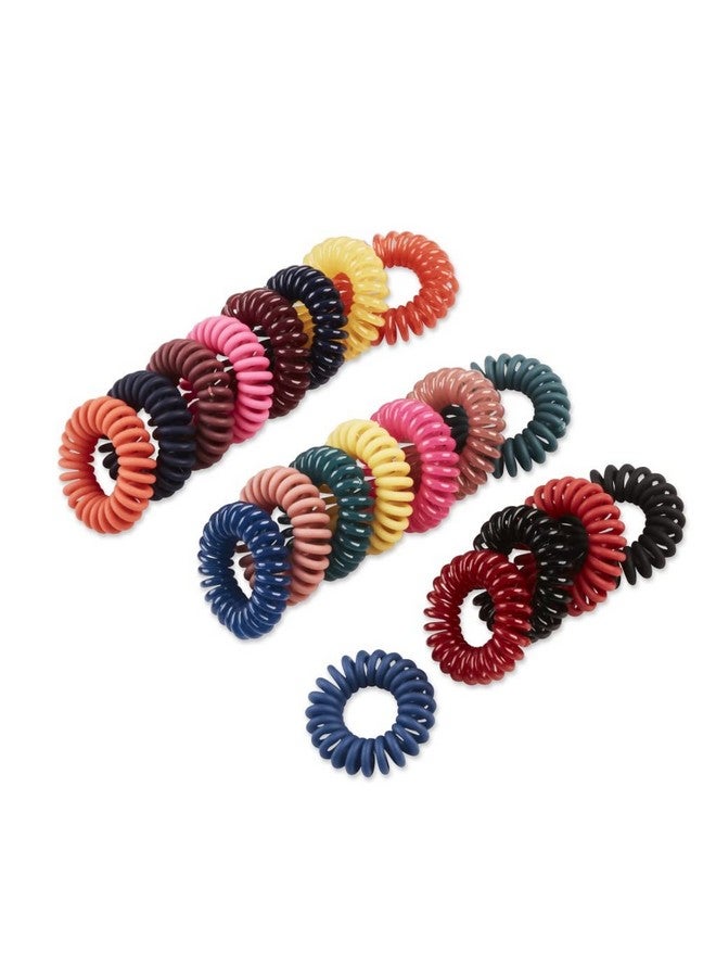 Scunci Festive Spiral Hair Tie Elastic Fashion Gift Box Contains 20 Nostress Nodamage Ponytail Bands In Pink Coral Green Sage Navy Berry Black Blue Gold Red In Acrylic Presentation Box - Image 5