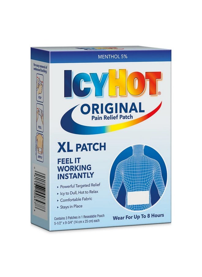 Icy Hot - Icy Hot Original XL Pain Relief Patch (3 Count) for Back and Large Areas - Image 1