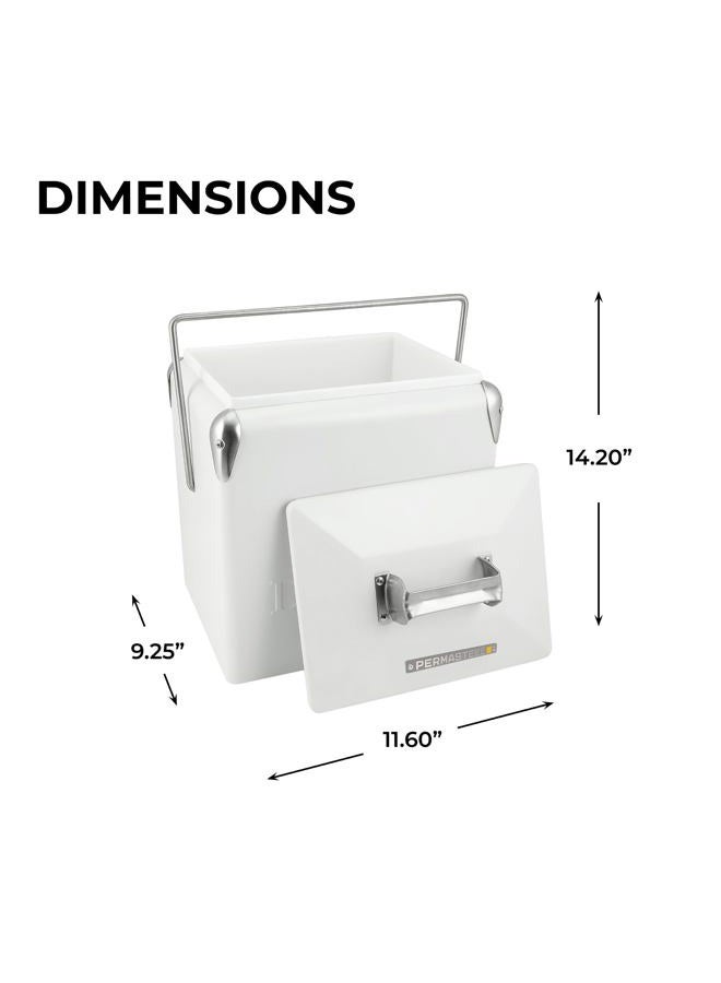 Permasteel PS-A205-14QT-WT مبرد نزهة محمول، أبيض - Image 4