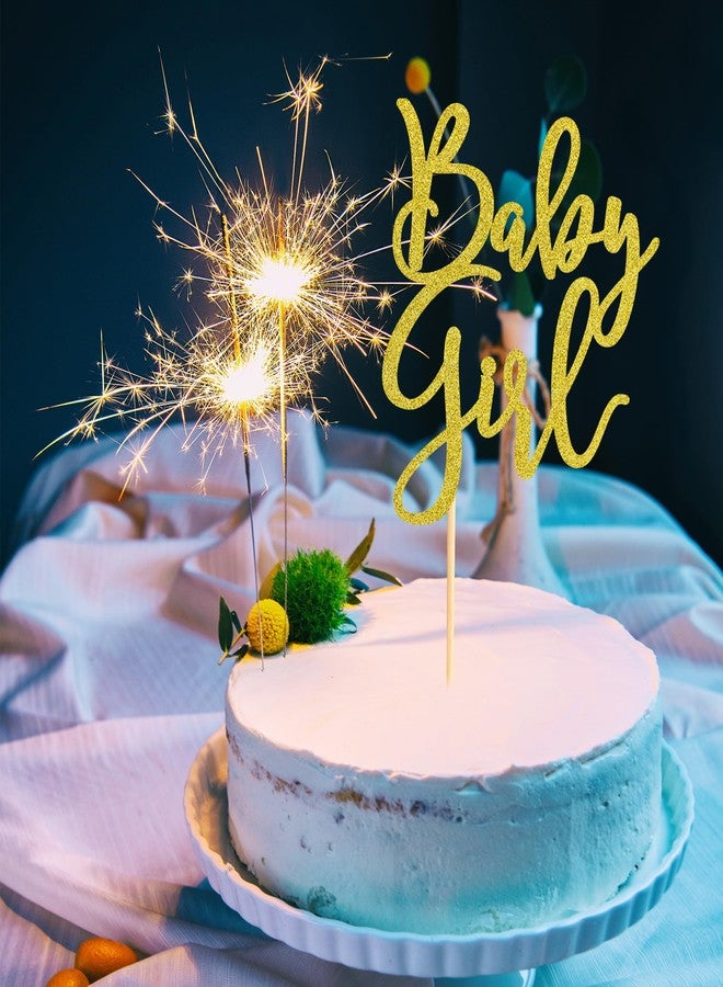 Arthsdite Baby Girl Cake Topper for Baby Shower or Newborn Cake Picks, Gender Reveal Party Decorations- Gold Glitter - Image 4
