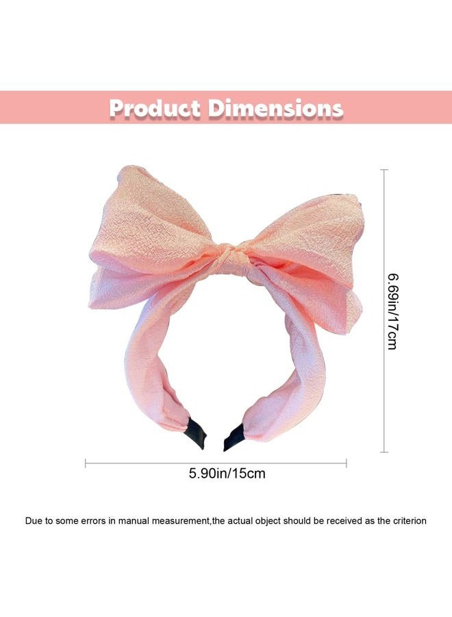 AEGYPIUS Hairband, Large Knotted Bow Headbands for Women, Wide Turban Headband with Bow, Pink, Stylish Hair Accessories for Women and Girls Choice, Versatile for Any Occasion - Image 2