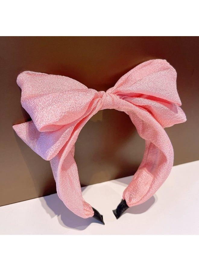 AEGYPIUS Hairband, Large Knotted Bow Headbands for Women, Wide Turban Headband with Bow, Pink, Stylish Hair Accessories for Women and Girls Choice, Versatile for Any Occasion - Image 3