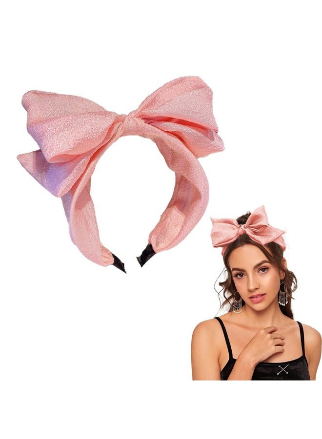AEGYPIUS Hairband, Large Knotted Bow Headbands for Women, Wide Turban Headband with Bow, Pink, Stylish Hair Accessories for Women and Girls Choice, Versatile for Any Occasion - Image 1