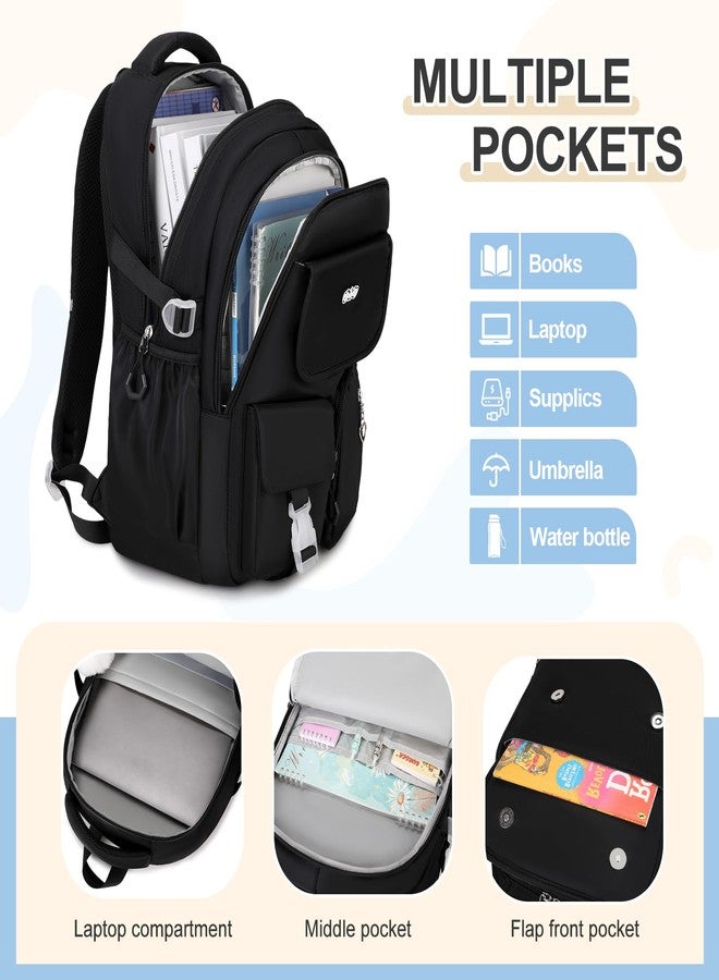 DIGOBAY Backpacks for Girls, 3PCS School Backpack with Lunch Box Pencil Pouch for Teen Girls Kids Elementary Primary Middle High College Travel School bag Bookbag Set （Black） - Image 3