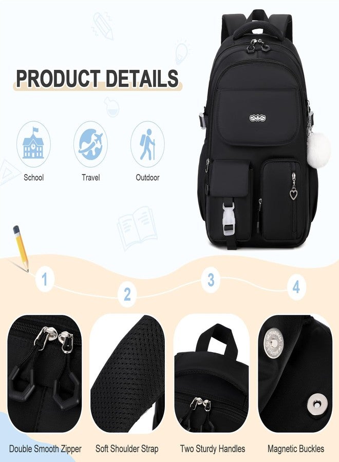 DIGOBAY Backpacks for Girls, 3PCS School Backpack with Lunch Box Pencil Pouch for Teen Girls Kids Elementary Primary Middle High College Travel School bag Bookbag Set （Black） - Image 5