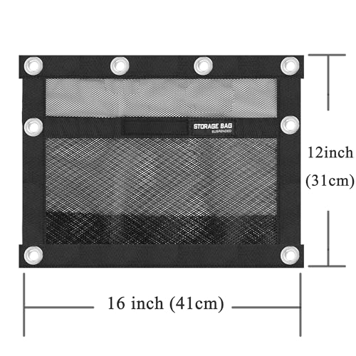 SUNOOM Upgrade Boat Storage Bag,Mesh Suspended Storage Organizer, Cargo Net Pocket Organizer Pouch Bag,Boat,Truck SUV Travel Long Road Trip Camping Interior Accessories with 6 pcs Elastic Ring (16 INCH) - Image 4