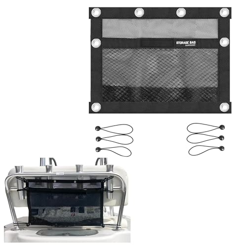 SUNOOM Upgrade Boat Storage Bag,Mesh Suspended Storage Organizer, Cargo Net Pocket Organizer Pouch Bag,Boat,Truck SUV Travel Long Road Trip Camping Interior Accessories with 6 pcs Elastic Ring (16 INCH) - Image 2