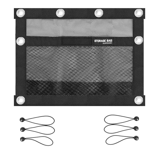 SUNOOM Upgrade Boat Storage Bag,Mesh Suspended Storage Organizer, Cargo Net Pocket Organizer Pouch Bag,Boat,Truck SUV Travel Long Road Trip Camping Interior Accessories with 6 pcs Elastic Ring (16 INCH) - Image 1