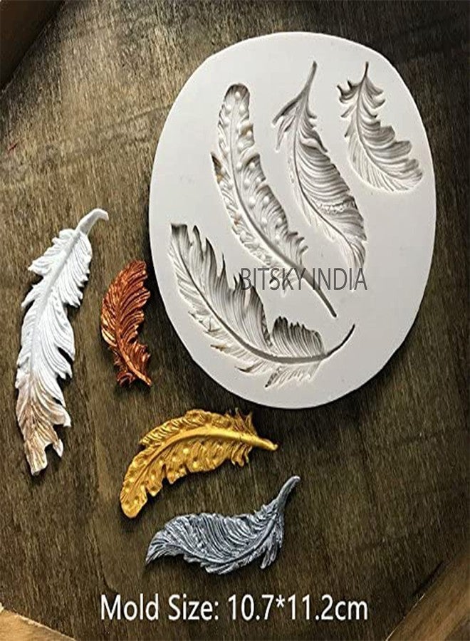 BITSKY INDIA Retro Fashion Feather Silicone Fondant Mould Sugar Paste Cake Cupcake Angel Wings Design Mat Silicone Mould for Cake Decorating Cupcakes Sugarcraft Candies - Image 3