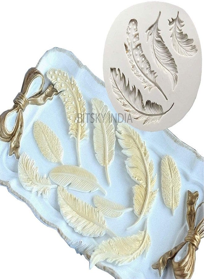 BITSKY INDIA Retro Fashion Feather Silicone Fondant Mould Sugar Paste Cake Cupcake Angel Wings Design Mat Silicone Mould for Cake Decorating Cupcakes Sugarcraft Candies - Image 1
