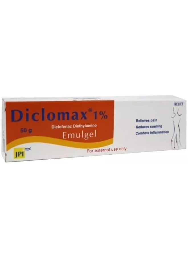 DICLOMAX Diclomax 1% Pain Relief Gel For Muscle And Joint, 50 gm  - Image 1