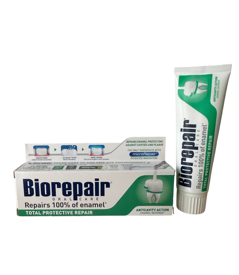 Biorepair: "Total Protective Repair" Toothpaste with microRepair, New Formula - 2.5 Fluid Ounce (75ml) Tubes (Pack of 2) [ Italian Import ] - Image 5