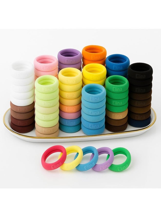 Elina 30 Pcs Multi Colors Hair Ponytail Holder Elastic Cotton Soft Thick Thin Head Rubber Bands for Girls, Kids, Women, Buns, Ties (Pack of 30)(Multi Colors) - Image 1