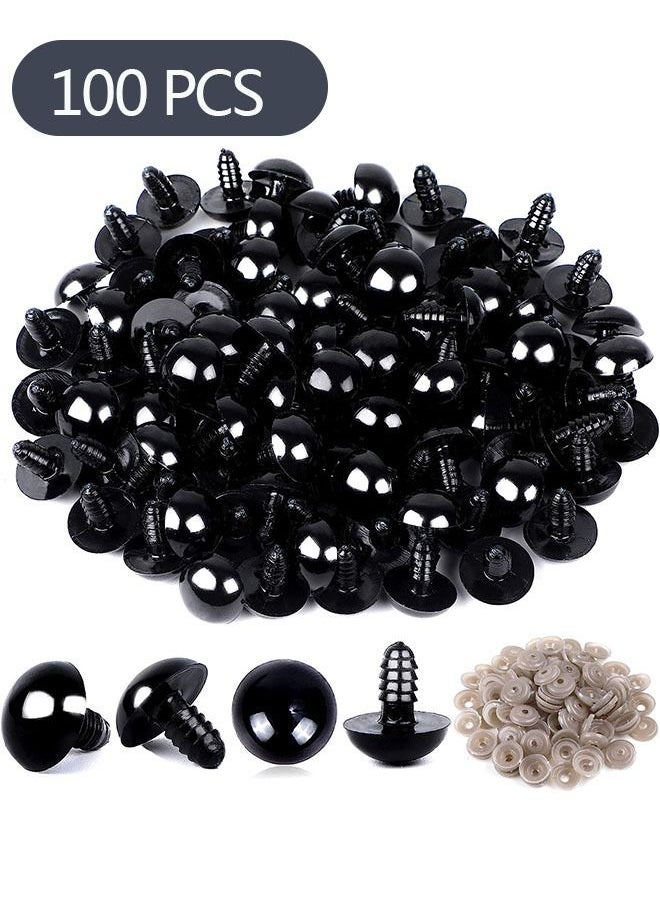 Ant 100-Piece Plastic Safety Crochet Doll Eyes with Washers, Crochet Crafts Washer for Doll Plush Animal and Teddy Bear Puppet Craft Making(0.48Inch/12mm)  - Image 1