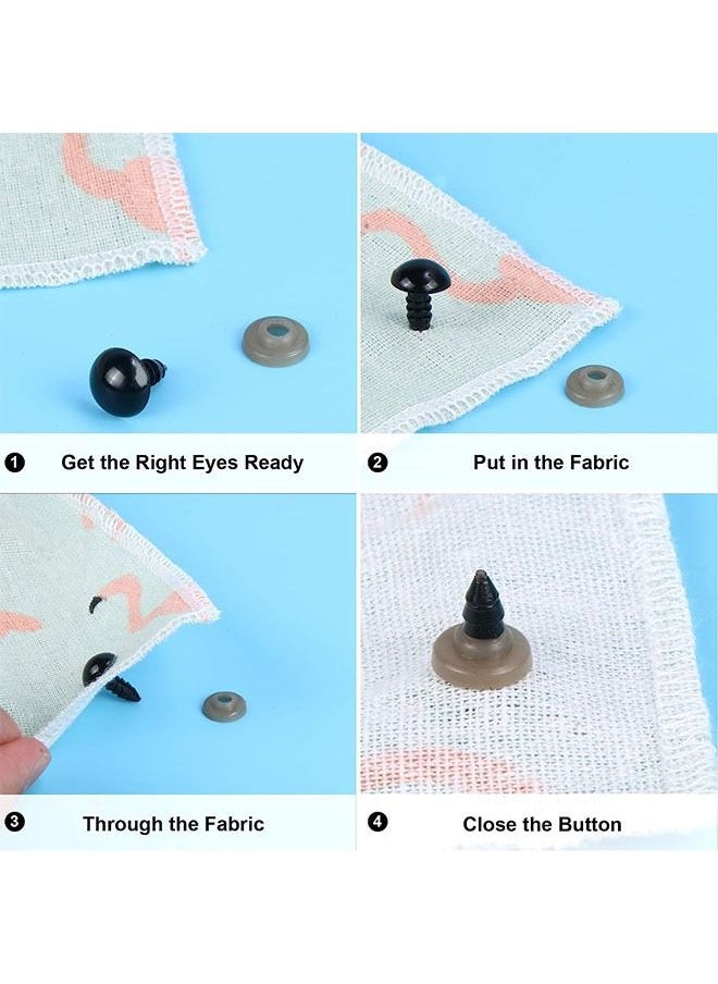 Ant 100-Piece Plastic Safety Crochet Doll Eyes with Washers, Crochet Crafts Washer for Doll Plush Animal and Teddy Bear Puppet Craft Making(0.48Inch/12mm)  - Image 4