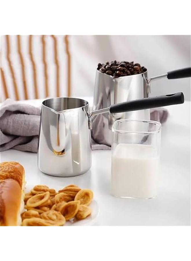 Turkish Coffee Pot, Stainless Steel Milk and Coffee Warmer, Coffee Pot, Chocolate and er Melting Pot with Heat Resistant Handle, Universal er and Milk Warmer, Small Sauce Pan (600ML) - Image 4