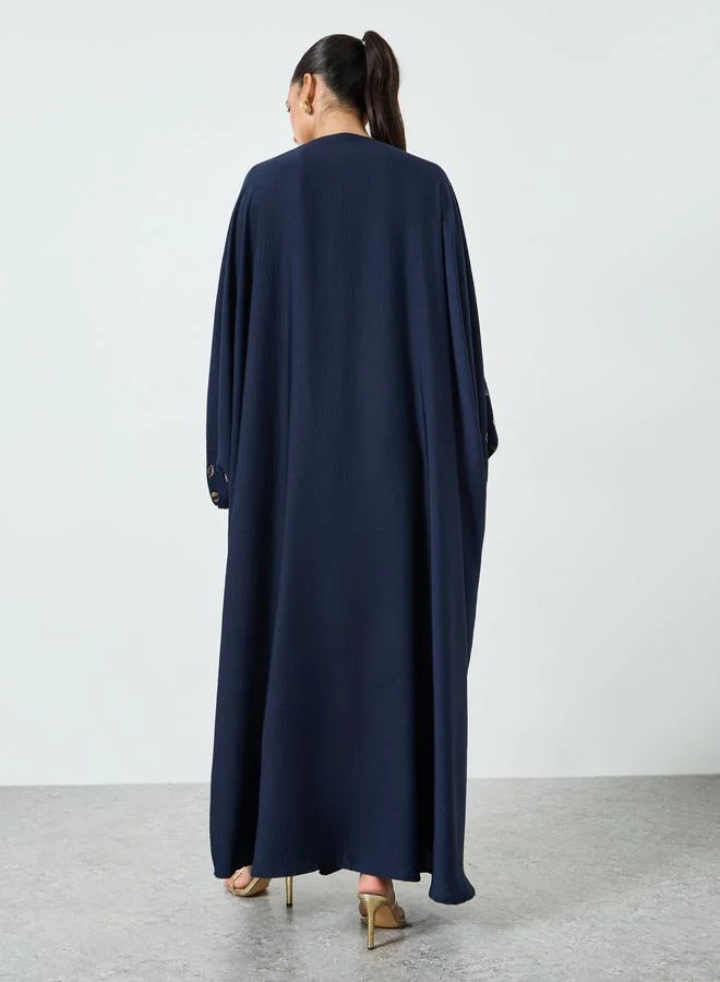 Amirah  Navy Blue Embellished Abaya and Dress Set for Women | Best Price UAE