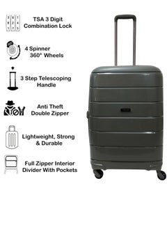 ROWER Luggage Set – Travelling Hard Shell  Expandable Suitcase With Spinner Wheels & TSA 3 Digit Number Lock-Set of 4 Trolley Bags  (20/24/28/14 Inches)  - Image 3