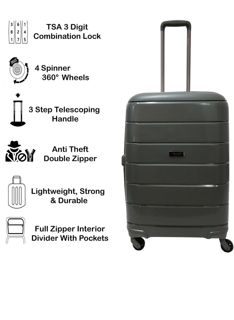 ROWER - Luggage Set – Travelling Hard Shell  Expandable Suitcase With Spinner Wheels & TSA 3 Digit Number Lock-Set of 4 Trolley Bags  (20/24/28/14 Inches) - Image 1