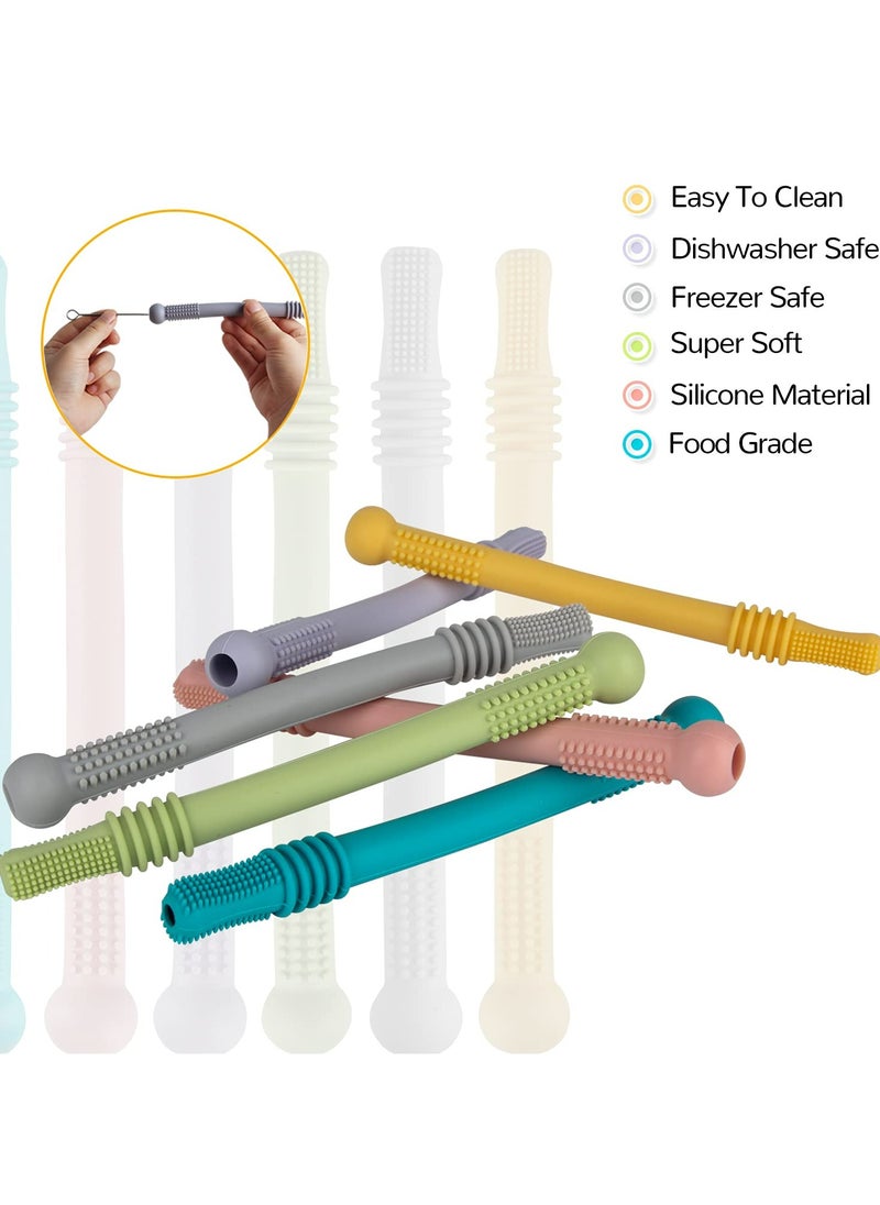 Oasisgalore 6 Pack Silicone Teething Tubes | BPA Free, Freezable & Dishwasher Safe for Babies 3-12 Months  - Image 2