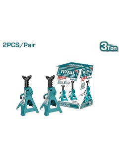 TOTAL TOTAL 2Pcs Pair 3-Ton Jack Stand – Adjustable Height 270mm-410mm, Heavy-Duty Vehicle Lift for Car, Truck & Garage Use, Stable Large Saddle Design – Packaged in Color Box  - Image 3