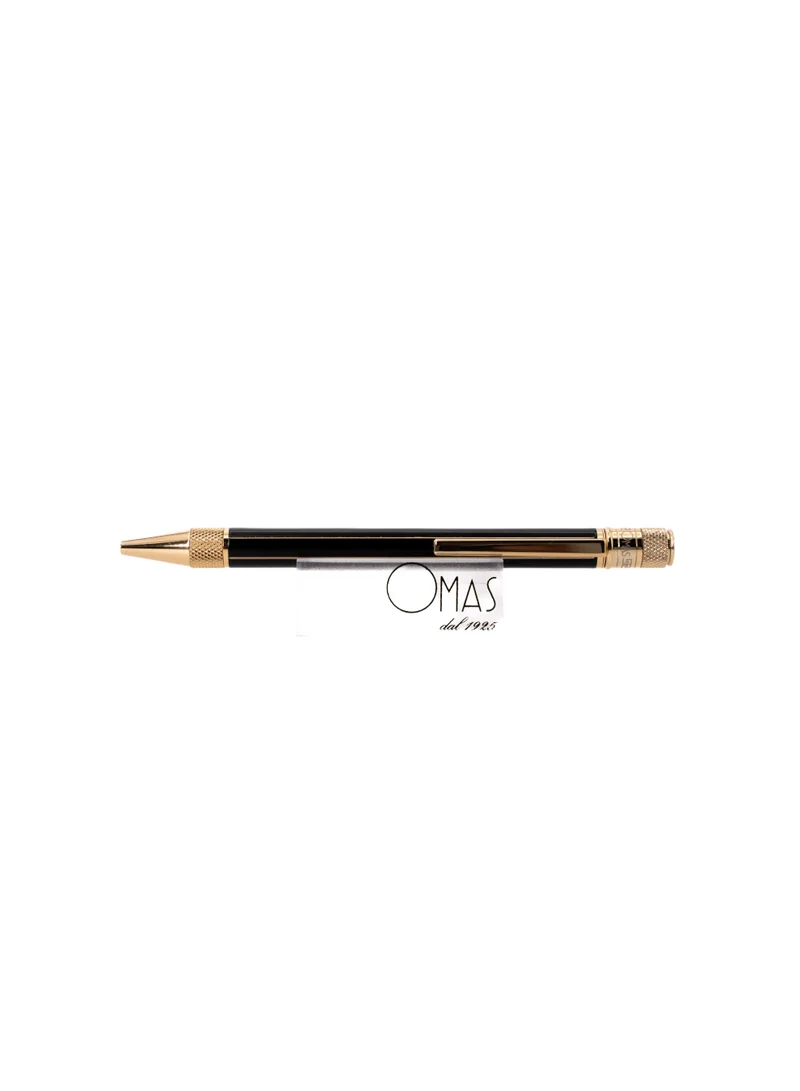 Ancora Omas Chic “Black” Yellow Gold – Luxury Ballpoint Pen | Italian Design | 1950s Inspired Collection