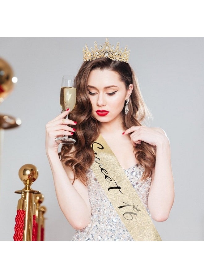 كوسايد مجموعة ديكورات حفلات أعياد الميلاد "Sweet 16"، تتضمن وشاحًا فضيًا لامعًا وتاجًا للنساء في عيد الميلاد السادس عشر، ودبوسًا قابلًا للتعديل، ولوازم حفلات للفتيات - Image 3