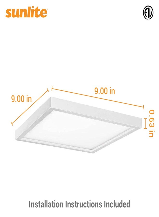 Sunlite LED 9-Inch Square Mini Panel Light Fixture, 18W (100W=), 1200 Lmns, 27/30/35/40/50K Selectable CCT, Dimmable, White, 50,000 Hours, ETL Listed - Image 5